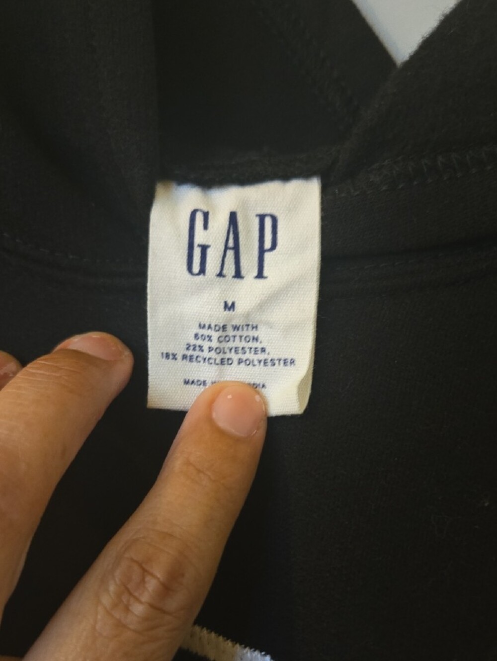 GAP Black Hoodie with White Logo - Picture 2 of 4